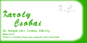 karoly csobai business card